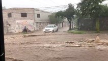 Diluvio en Catamarca: el agua arrastra por las calles a personas