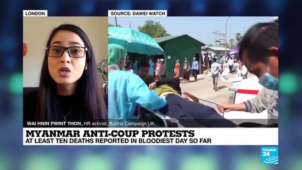 Video herunterladen: Myanmar anti-coup protests: multiple fatalities reported