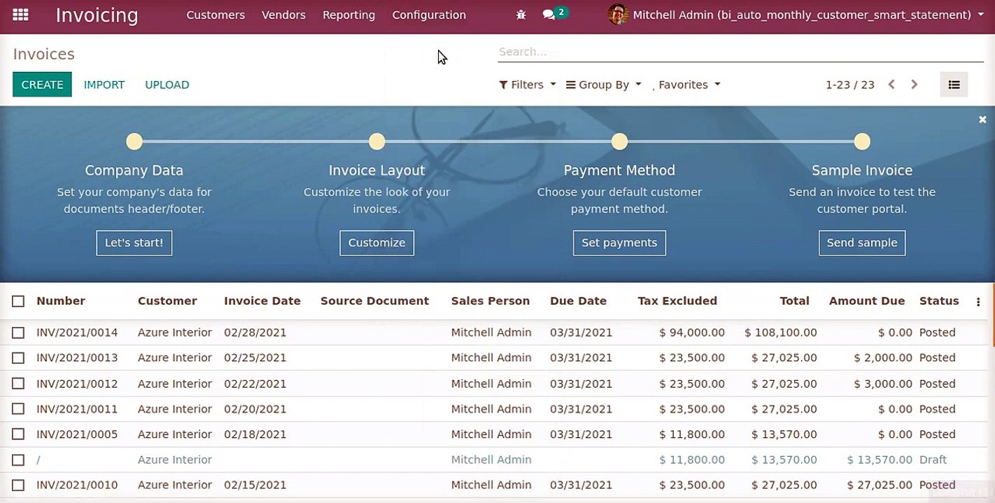 How to Automatically Send Customer's monthly statements on the Selected Dates | Odoo