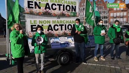 Manifestation du non marchand à Tournai