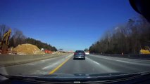 Flying Sheet of Ice Shatters Windshield on Interstate