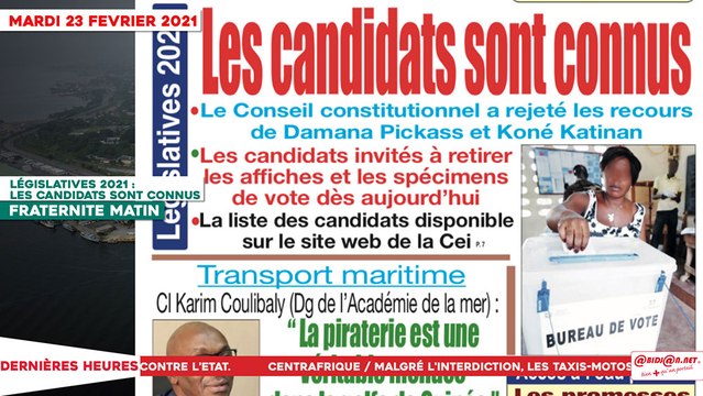 Le Titrologue du 23 Février 2021 : Législatives 2021, les candidats sont connus