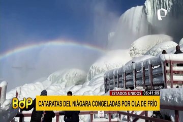 EEUU: Cataratas del Niágara congeladas por intensa ola de frío