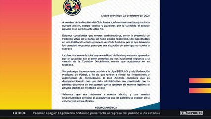 América se disculpó con su afición: Agenda FS
