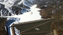 ERZİNCAN - Göyne Sulama Barajı soğuk havanın etkisiyle dondu
