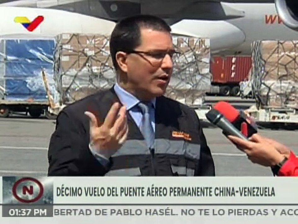 Arriban a Venezuela 25 toneladas de insumos médicos provenientes de China para tratamiento de la COVID-19