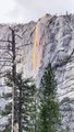 Sunlight Turns Waterfall into Firefall