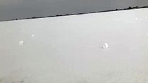 Strong Winds Form Snow Rollers