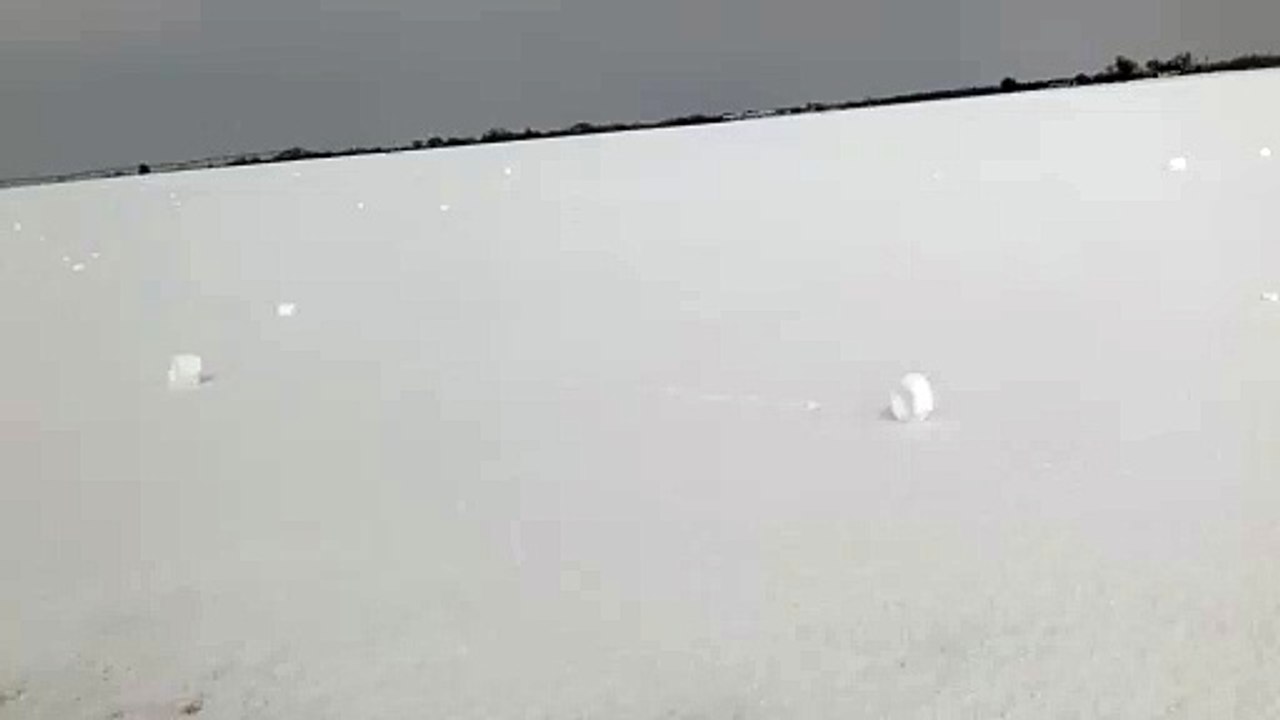 Strong Winds Form Snow Rollers