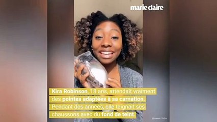 Kyra Robinson, une ballerine noire, reçoit ses premières pointes adaptées à sa carnation