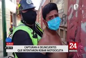 Surco: detienen a delincuentes que intentaron robar motocicleta en plena vía pública