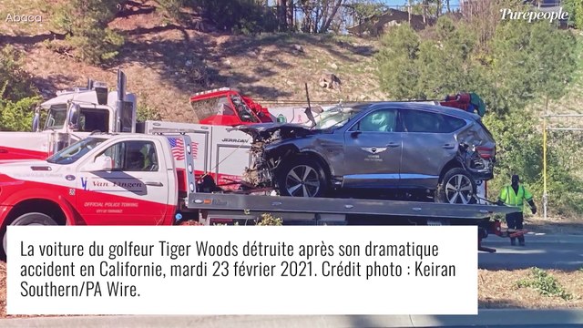 Tiger Woods : Les images impressionnantes de sa voiture détruite après son accident