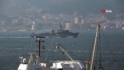 Rus savaş gemisi Valentin Pikul Çanakkale Boğazından geçti