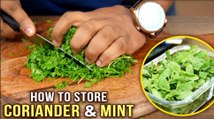 How To Cut & Store Coriander & Mint Leaves | Ways To Clean Coriander & Mint Leaves | Basic Cooking