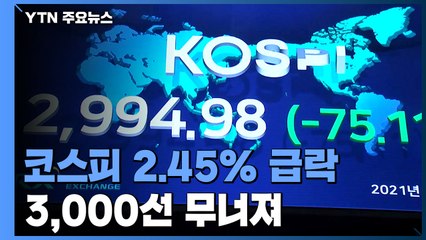 코스피 2.45% 급락...3,000선 무너져 / YTN