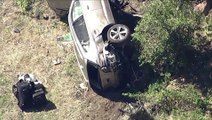 Aerial footage of Tiger Woods crash site