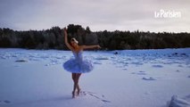 Une ballerine danse sur un lac gelé pour le le sauver d'un projet de construction portuaire