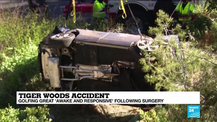 Tiger Woods awake and responsive after crash, police investigating cause