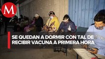 Hacen fila de hasta 25 horas para recibir la vacuna anticovid en Ecatepec