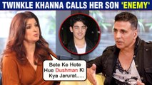 Shocking | Akshay Kumar's Wife Twinkle Khanna Fed Up Of Her Son Aarav | Calls Him Enemy