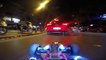 Driving a RC car at night in real car traffic