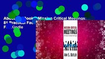 About For Books  Mission Critical Meetings: 81 Practical Facilitation Techniques  For Kindle