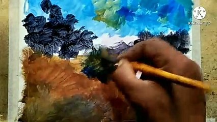 #LANDSCAPE  ( HOW TO START ACRYLIC PAINTING FOR BEGINNERS )