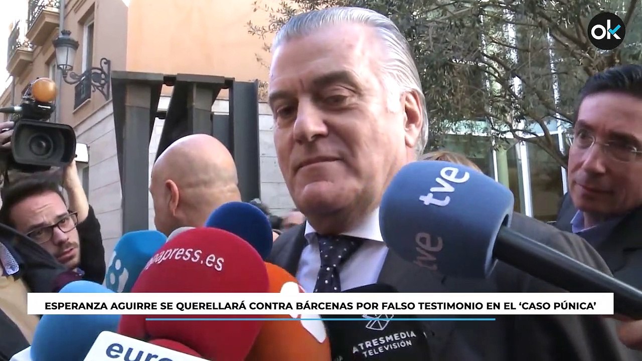 Esperanza Aguirre se querellará contra Bárcenas por falso testimonio en el 'caso Púnica'
