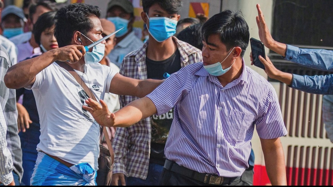 Clashes in Yangon as Facebook bans all Myanmar military accounts