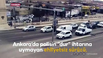 Ankara'da "dur" ihtarına uymayan şüpheli polise çarptı