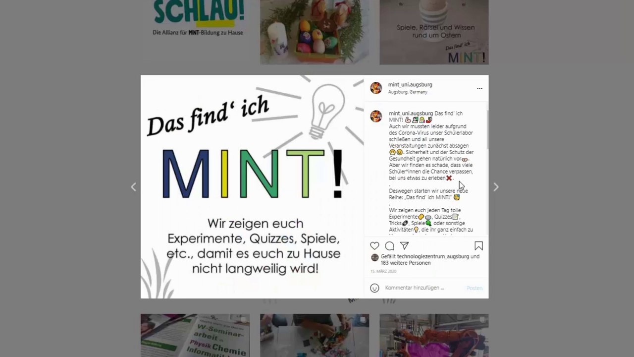 Instagram-Programm: 'Das find' ich MINT!'