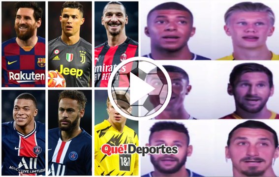 Ronaldo, Messi, Ibraimovich, Mbappé, Neymar y Halland cantando ¡Lo mejor que vas a ver hoy!