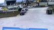 Kırıkkale'de iki otomobilin çarpıştığı kaza anı kamerada