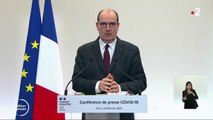 Coronavirus - L'incroyable bug pendant la conférence de presse de Jean Castex avec un drapeau Français aux couleurs inversées sur le graphique