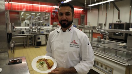 Saud Al Matrooshi... The first Emirati chef in the world’s largest flight catering kitchen