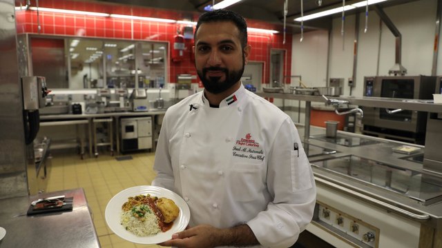 Saud Al Matrooshi... The first Emirati chef in the world’s largest flight catering kitchen