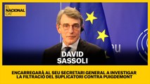 Sassoli farà investigar la filtració del suplicatori contra Puigdemont al seu secretari general