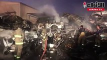 3 فرق تسيطر على حريق شب في سكراب السيارات بعد محاصرته