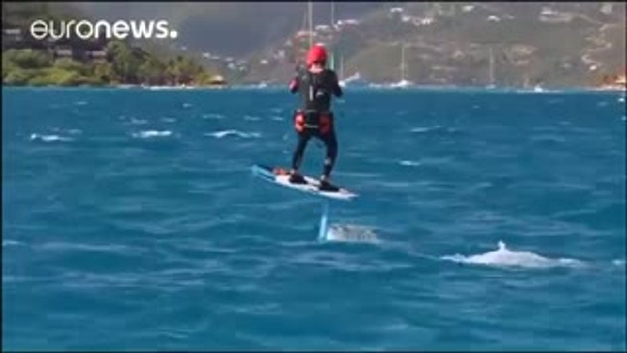 Obama and Branson enjoy watersports on the British Virgin Islands