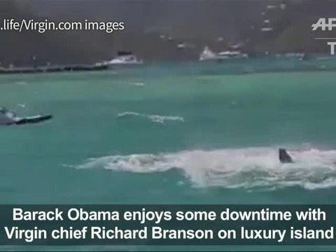 Obama kiteboards in Caribbean with billionaire Richard Branson
