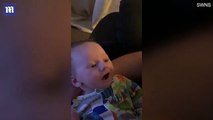 Baby says first word - but hes only EIGHT-WEEKS-old!