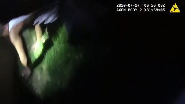 Jeffery Ryans is bitten by a Salt Lake City police dog on April 20 2020