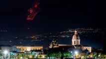 Sicily's Mount Etna Volcano Lights Up the Sky With Latest Eruption