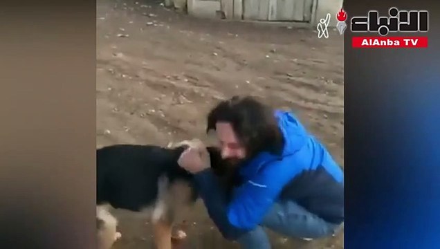 ردة فعل كلب أثناء اجتماعه بصاحبه بعد أن ضاع عنه لأسبوع
