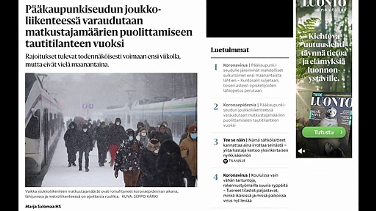 Estävätkö joukkoliikenteen matkustajarajoitukset hoitoni?