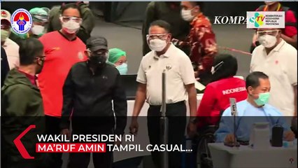 Descargar video: Tampil Kasual, Wapres Maruf Amin Pantau Vaksinasi Atlet di Istora Senayan