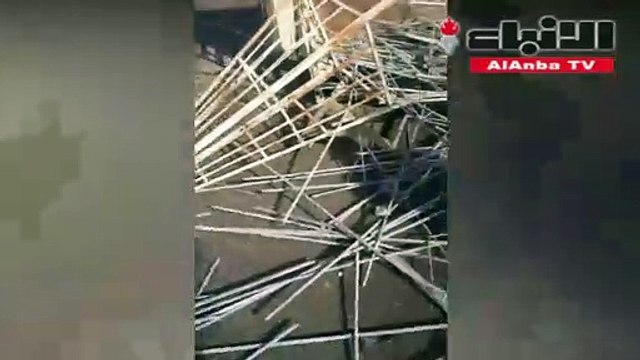 انقلاب شاحنة محملة بالحديد على الدائري السادس