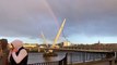 Rainbow over the Peace Bridge in Derry