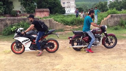 KTM RC 390 VS BULLET 350 TOCHAN TEST  __ TUG OF WARS ___HD