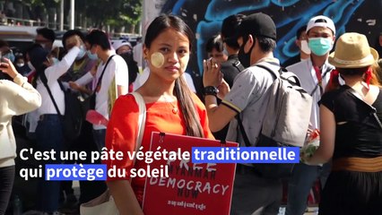 Birmanie: des manifestants célèbrent la fête du Thanaka